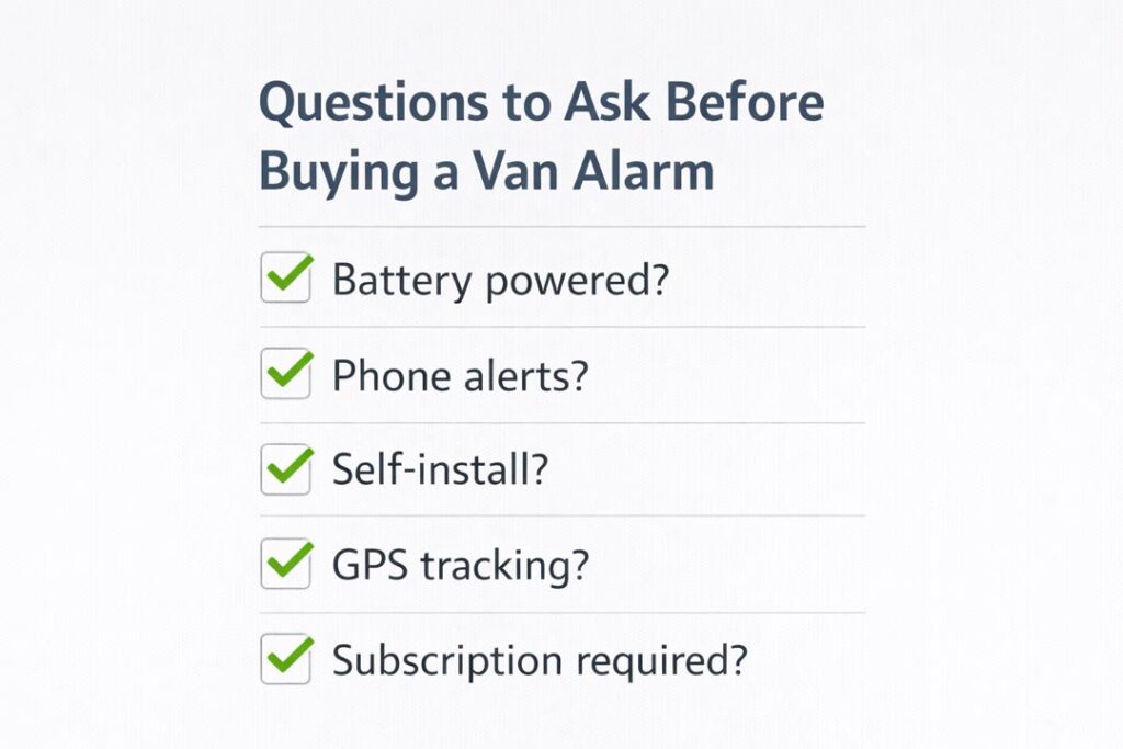 van alarm what to compare .